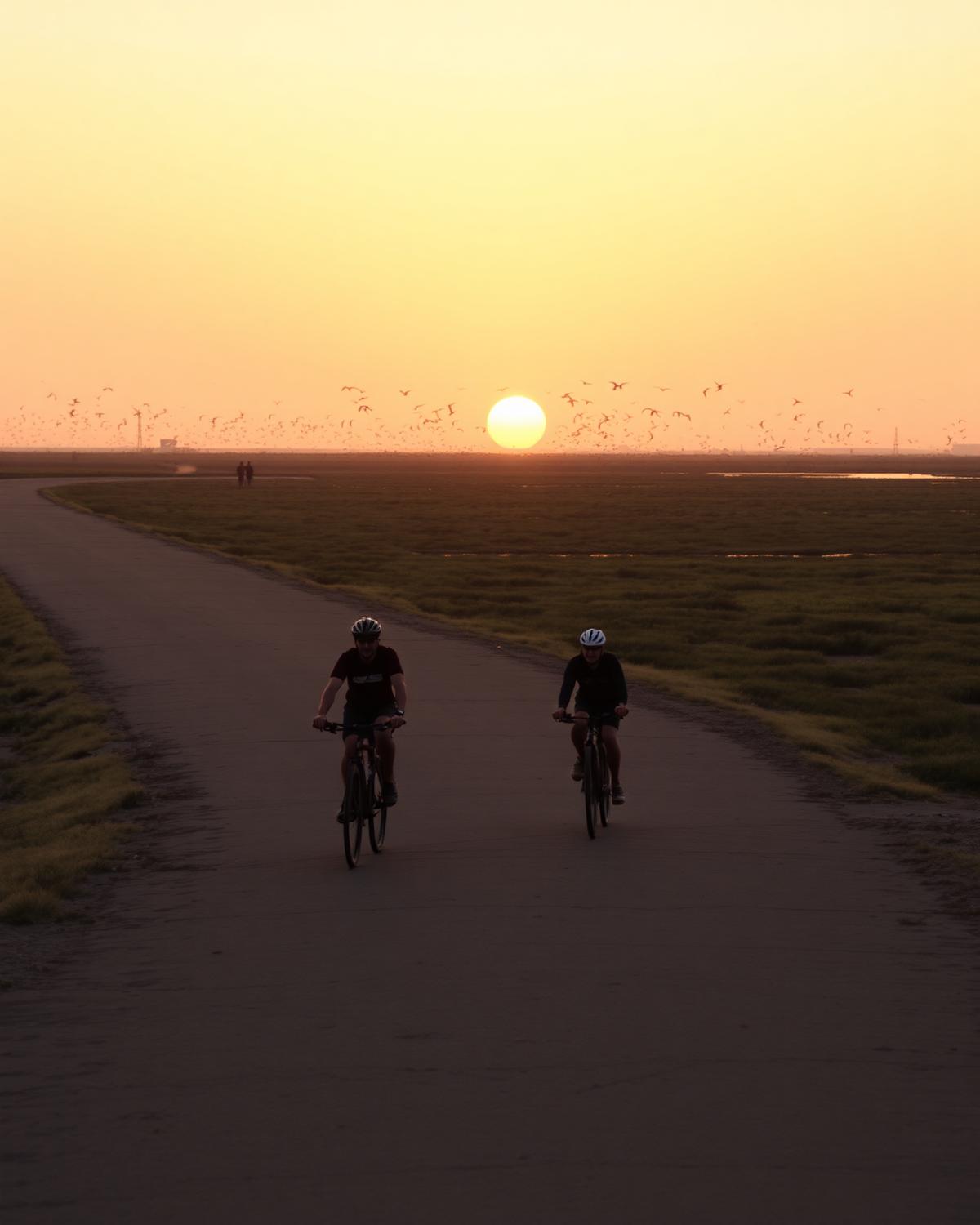 Community trip, Delta de l'Ebre — sunrise cycling