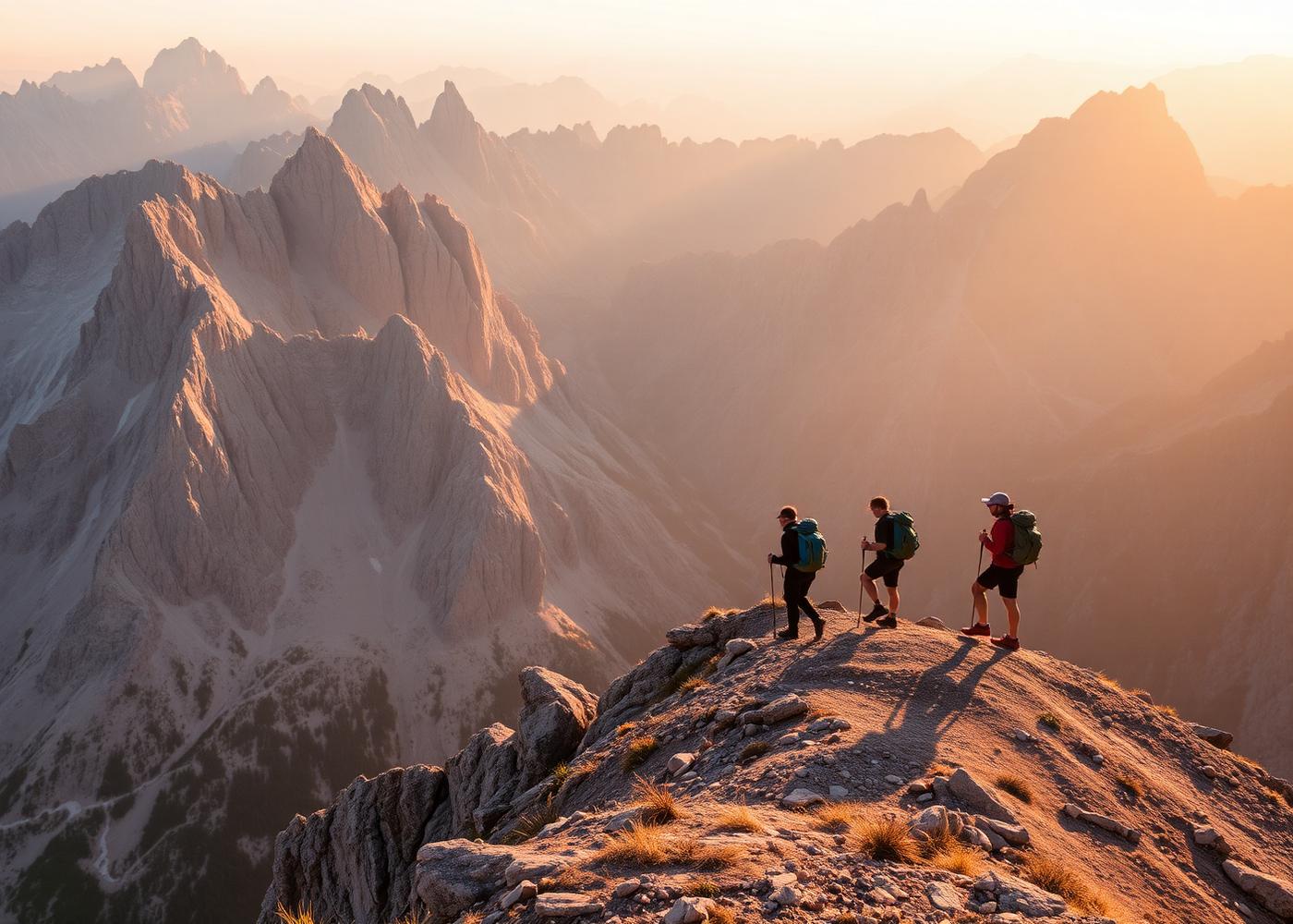 Hiking group, Dolomites — 3-day traverse