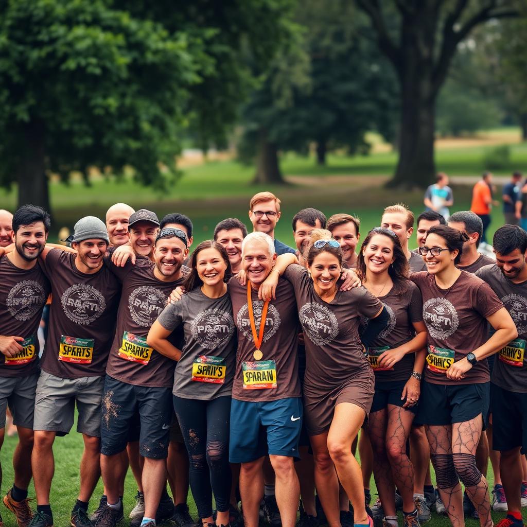 Spartan / DEKA crew, post-race — celebrating together